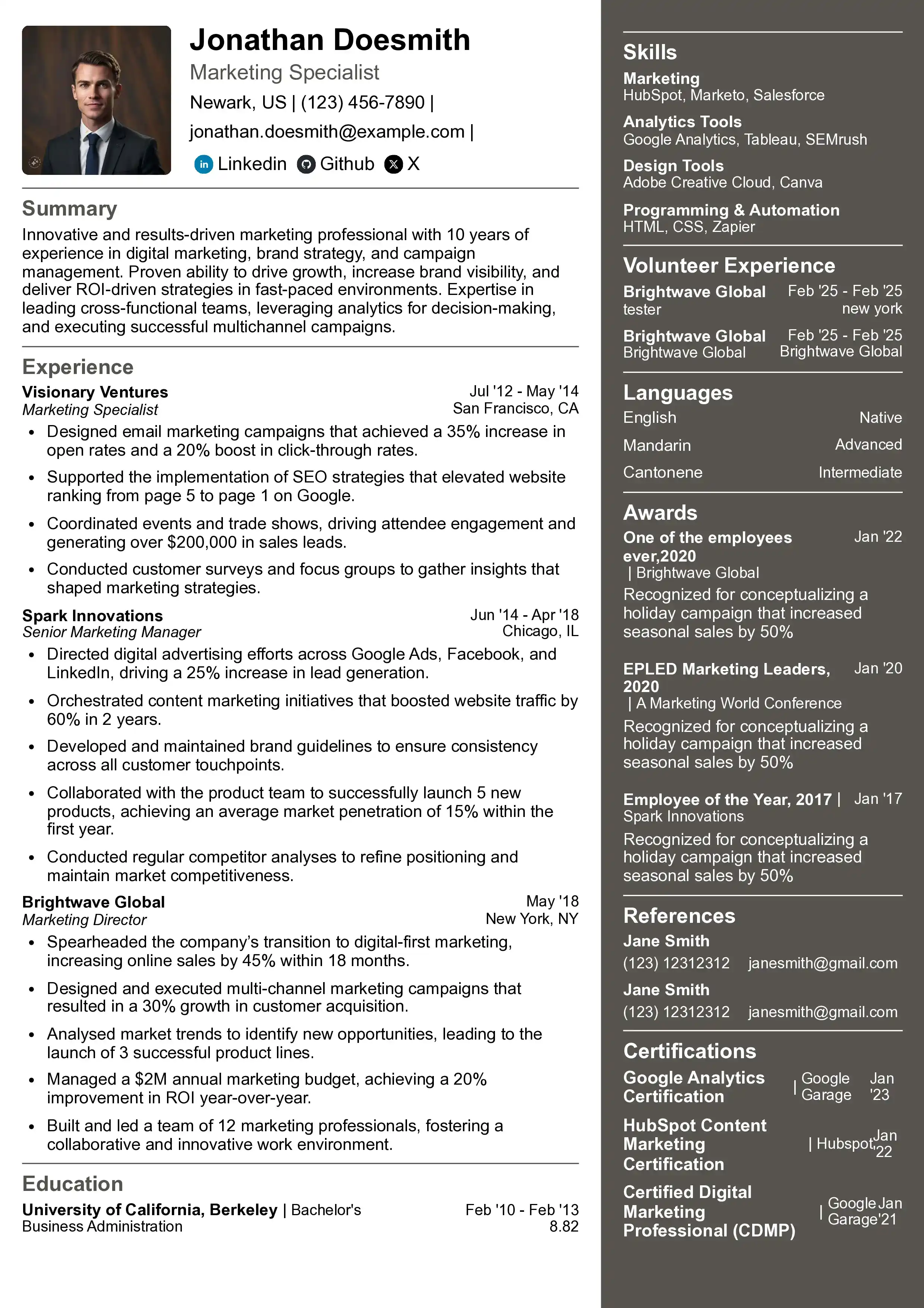 Wibblit Resume Editor Template 3
