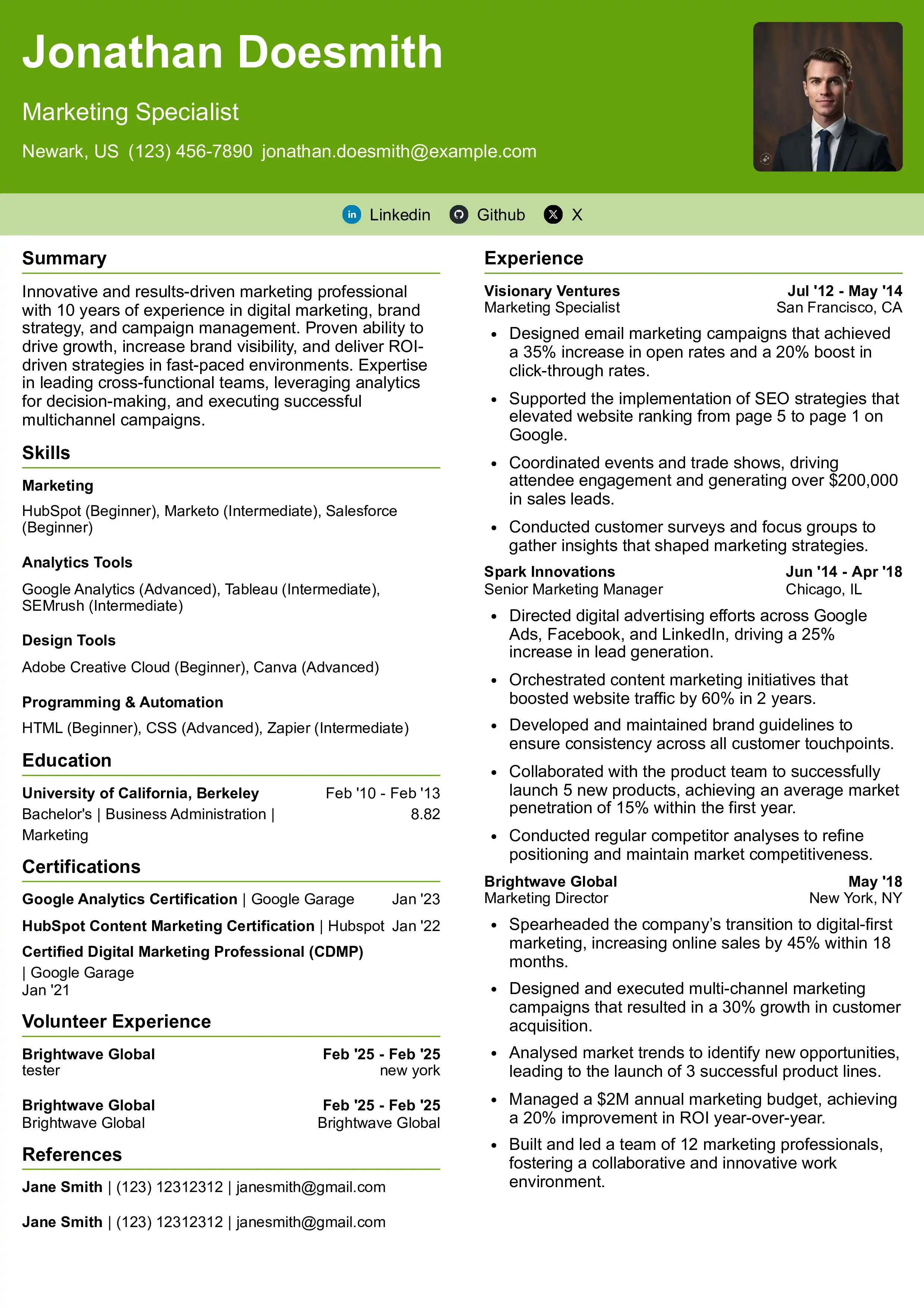 Wibblit Resume Editor Template 5