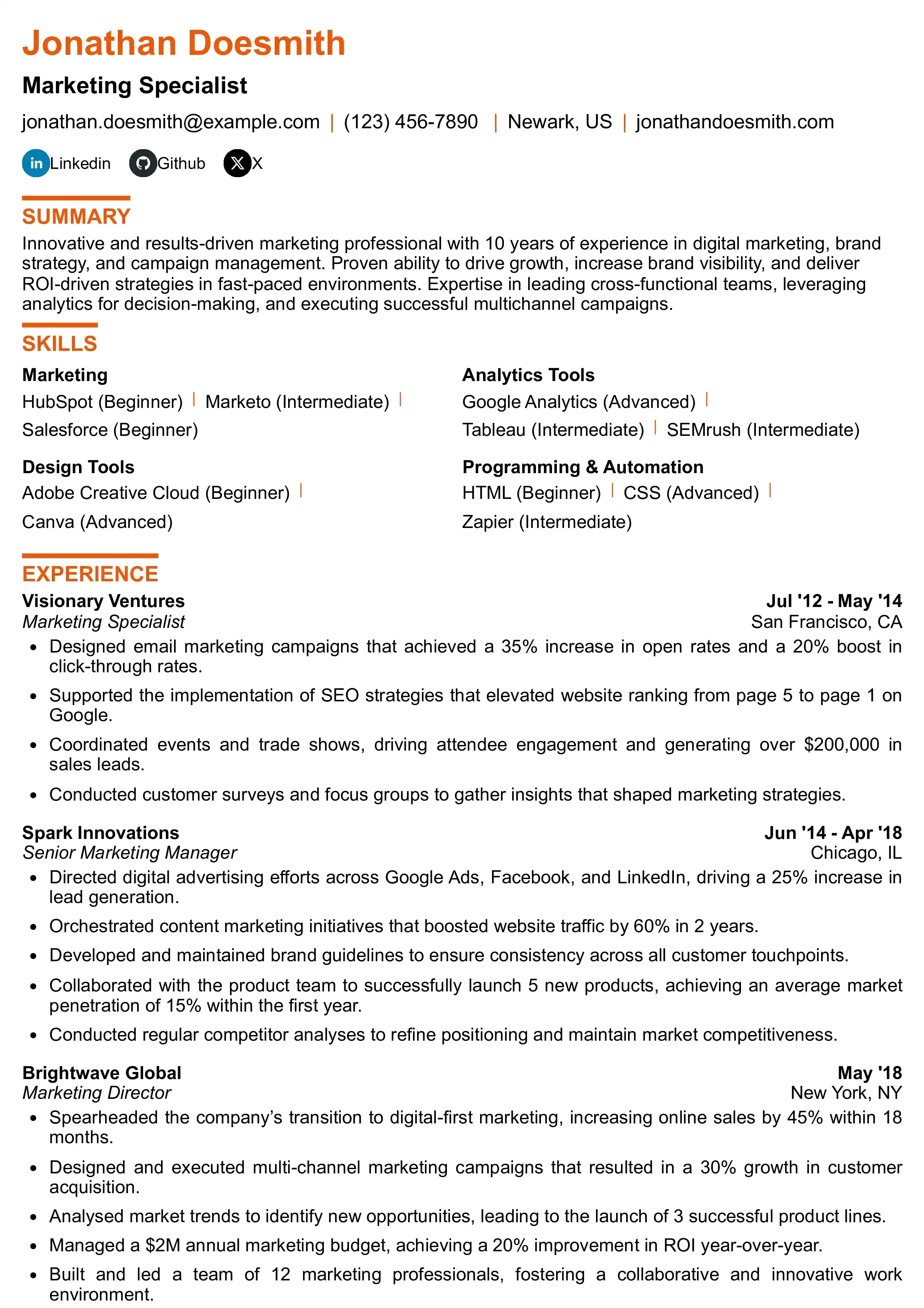Wibblit Resume Editor Template 7
