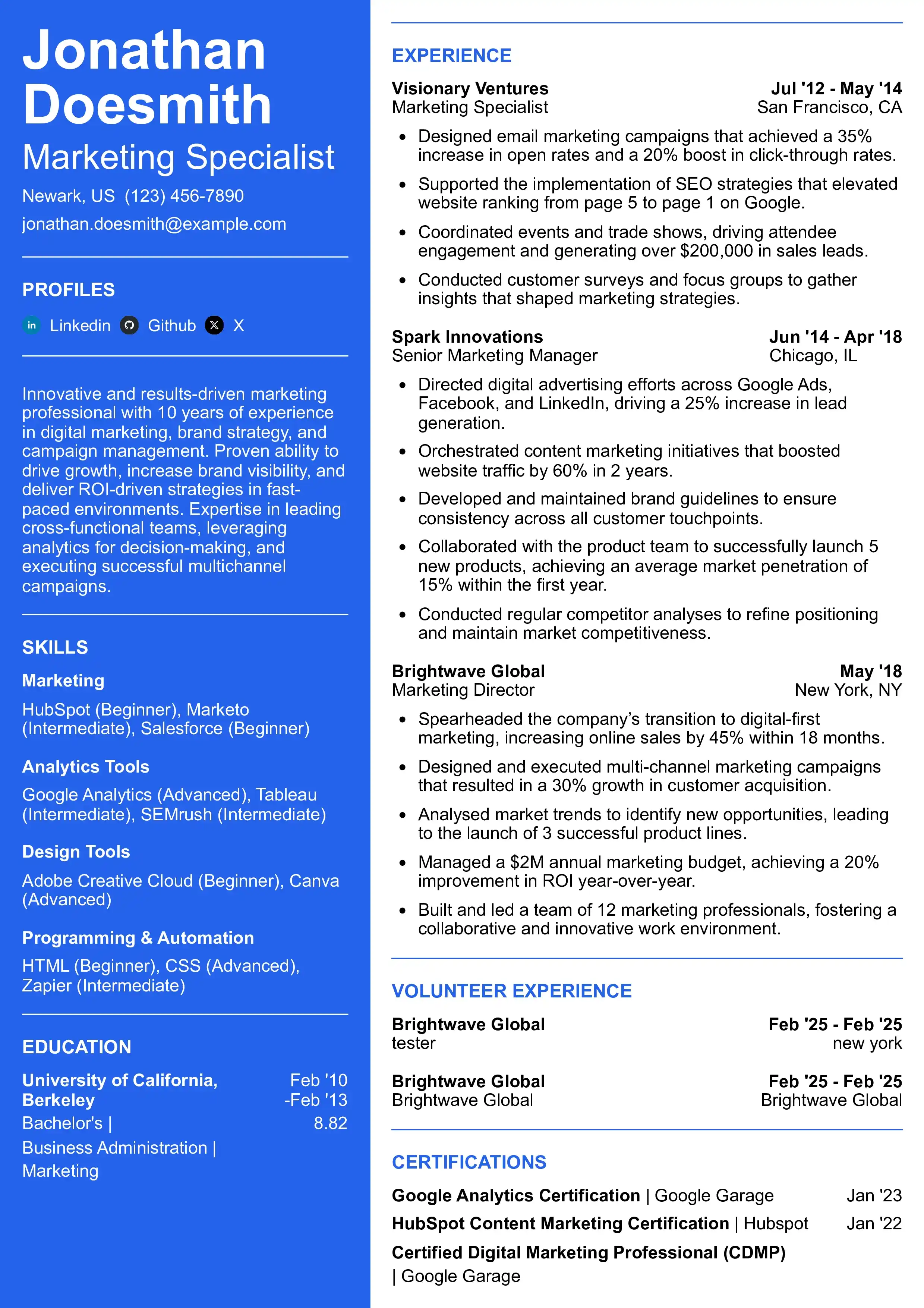 Wibblit Resume Editor Template 8